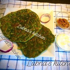 Spinach Paratha (palak ka paratha) A picture of Spinach Paratha (palak ka paratha).