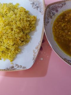 عکسی از دستور خورشت دال عدس با گوشت در قابلمه مسی