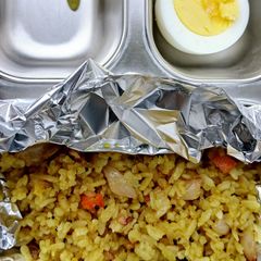A picture of Mix Veg Poha/Flattened Rice.