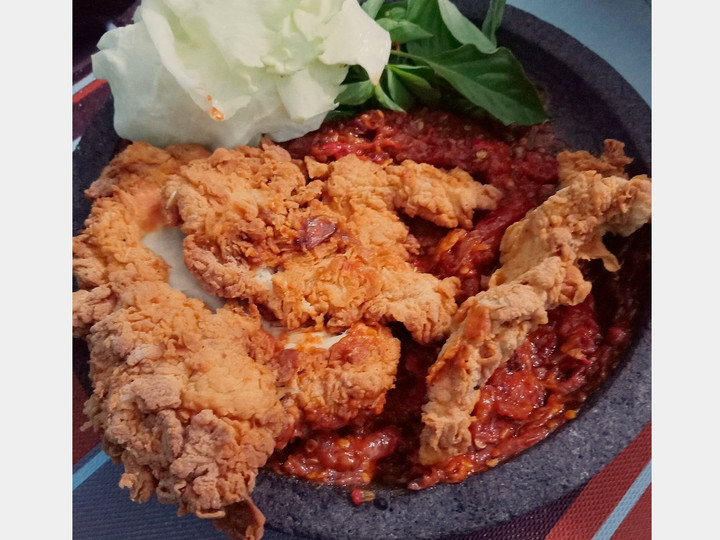 Resep Ayam geprek crispy Anti Gagal