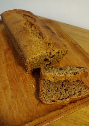 Una foto de Budín de banana y okara de avena
