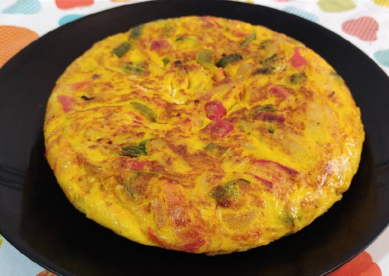 Tortilla de patata y pimientos