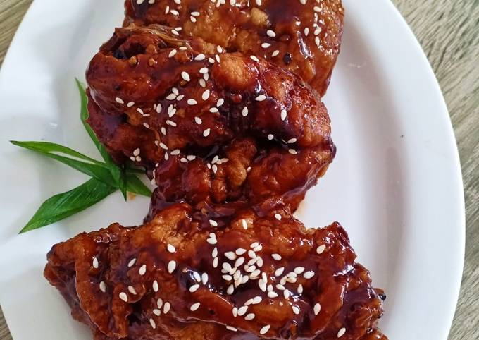 Ayam Goreng ala Korea (saus lada hitam)