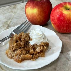 A picture of Apple Crisp with Oat Crumble Topping.