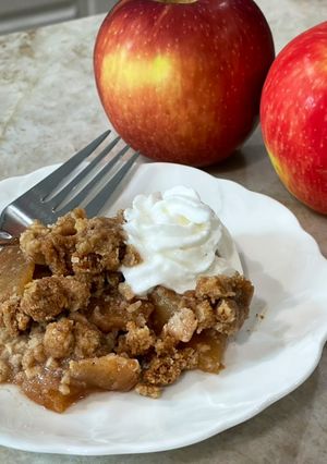 A picture of Apple Crisp with Oat Crumble Topping.