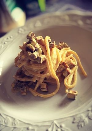 A picture of Vegan Spaghetti alla Carbonara.