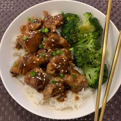 A picture of Teriyaki chicken.