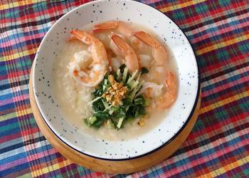 How to Make Appetizing Thai Khao Tom Goong  Thai Rice Soup with Prawn ThaiChef Food