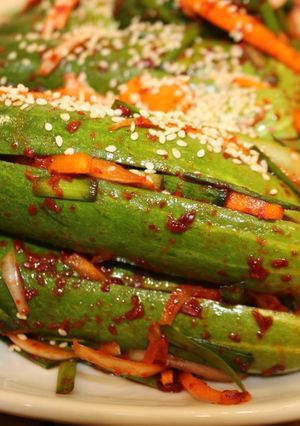 Hình của món Kim chi dưa leo đúng chuẩn Hàn Quốc.