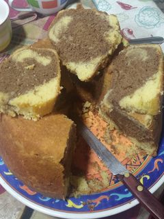 Una foto de Queque marmoleado