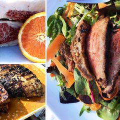 A picture of Orange, Ginger & Miso Marinated Wagyu Rib Lifter Salad.