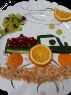 عکسی از دستور بشقاب کودک (کامیون🚜)