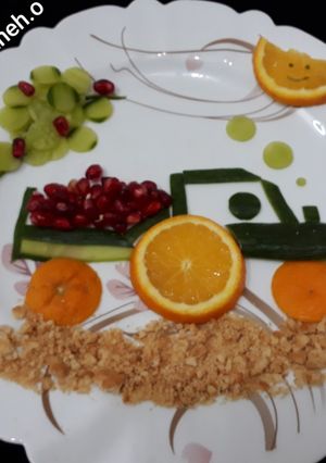 عکسی از دستور بشقاب کودک (کامیون🚜)