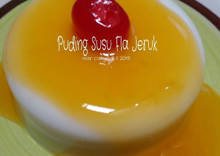 Cara bikin Puding Susu Fla Jeruk  yang Lezat