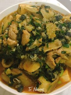 Hình của món Canh Ốc nấu chuối đậu.