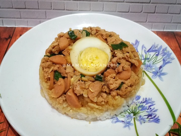 Cara Gampang Menyiapkan Resep  193. Nasi Tim Ayam Sosis Simple yang Sempurna, Sempurna