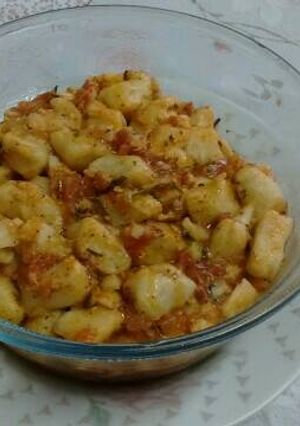 Foto de Nhoque de batata doce com molho de palmito e manjericão