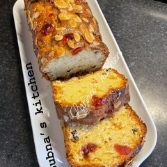 A picture of Cherry And Almond Tea Cake:.