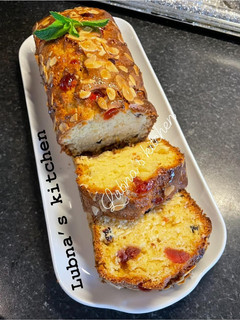 A picture of Cherry And Almond Tea Cake:.
