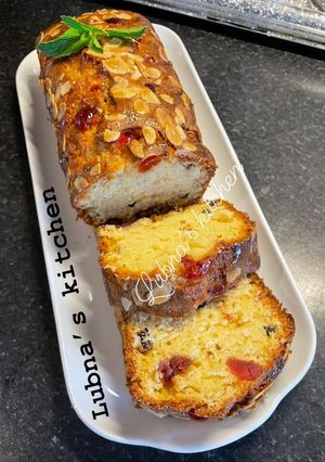 A picture of Cherry And Almond Tea Cake:.