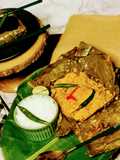 Bhetki Machher Kolapaturi or Banana Leaf Wrapped Steamed Fish