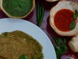 Hara mung dal chilla (green lentils crepes)