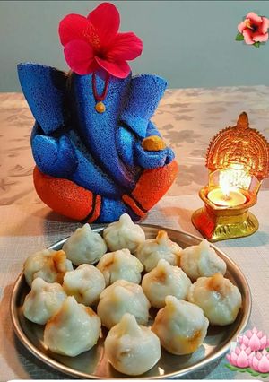 A picture of Coconut jaggery modak#done today.