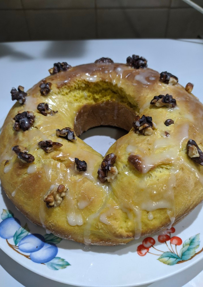 Una foto de Rosca de Pascua de calabaza sin huevos ni manteca