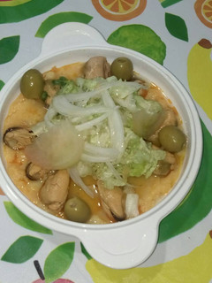 Una foto de Ensalada de patata con escabeche de mejillones