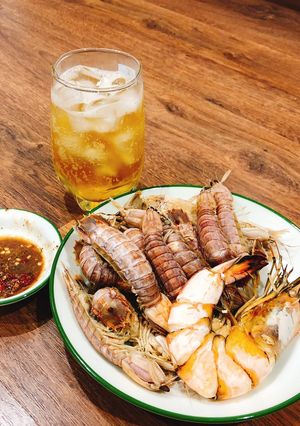 Hình của món Tôm tích hấp.