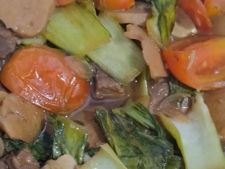 Cara Mudah Menyiapkan Resep Tumis Pakcoy Bakso dan Daging Sapi yang Enak