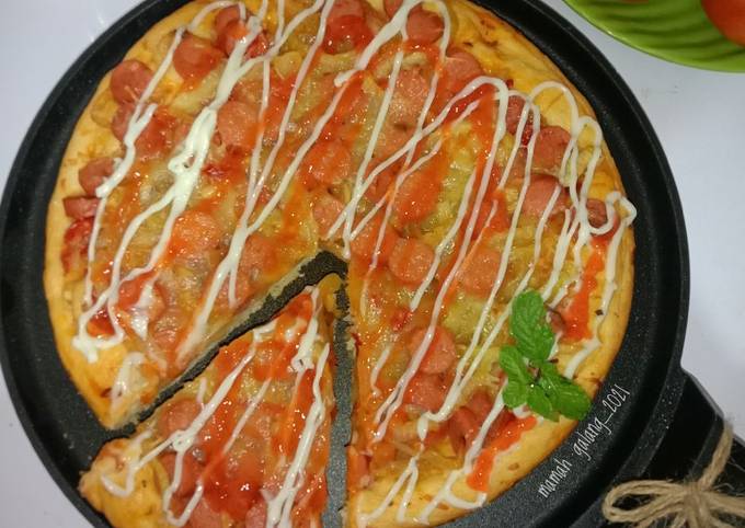 Resep Pizza sosis Mozarella, Bisa Manjain Lidah