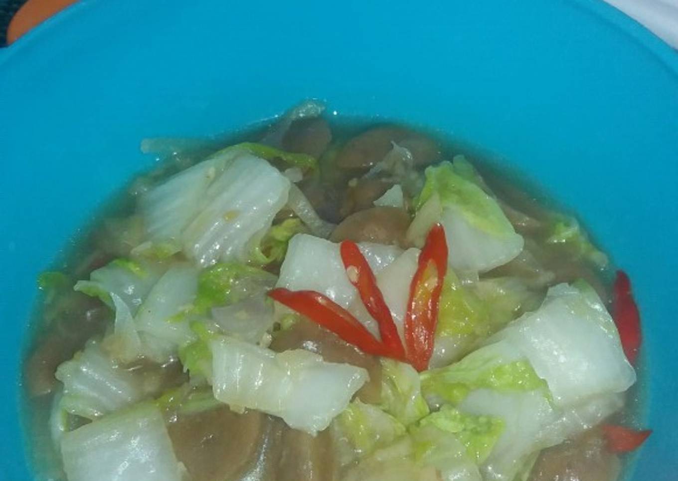 Tumis Sawi Putih dan Bakso