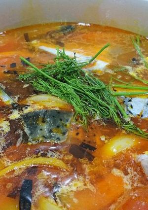 Hình của món Lẩu đầu cá hồi.