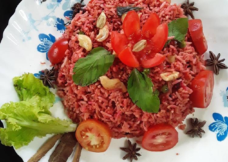 Healthy Beetroot fried rice