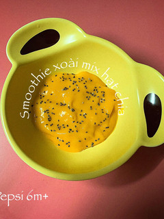 Hình của món Smoothie xoài mix hạt chia.