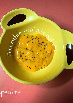 Hình của món Smoothie xoài mix hạt chia.