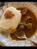 Tuwon semolina n dry okro soup