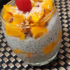 A picture of Mango coconut chia pudding.