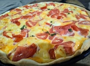 Una foto de Tarta caprese en dos pasos