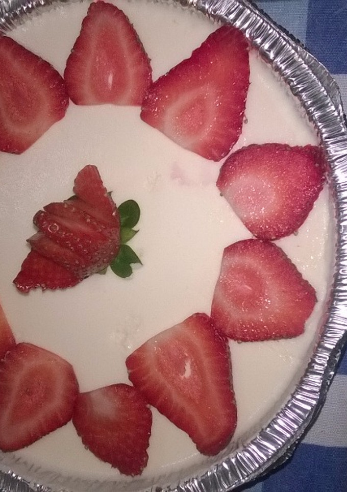 Una foto de Cheesecake con Fresas Helado