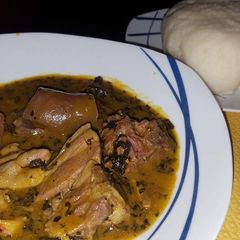 A picture of Bitter leaf soup.