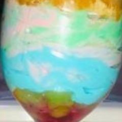 A picture of Fruity layered yoghurt.