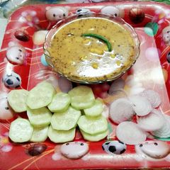 A picture of Gatte ki sabzi.