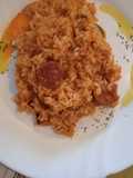 Arroz con chorizo con un toque de jengibre toma 😜😋