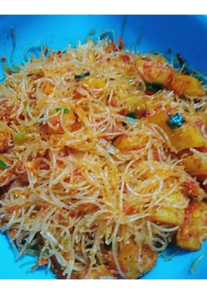 Foto resep Bihun kentang goreng pedas