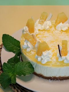 Una foto de Tarta de piña colada (sin horno)