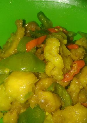 Foto resep Ayam popcorn saus kari