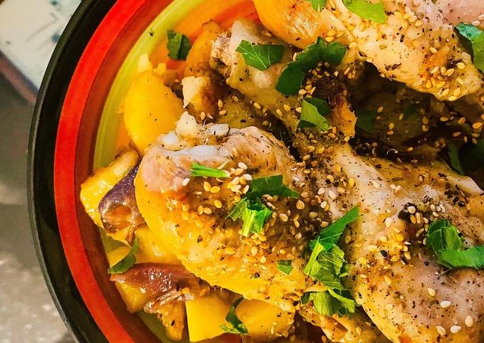 Cosce di pollo ai semi di sesamo