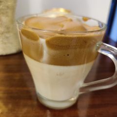 A picture of Dolgona coffee.
